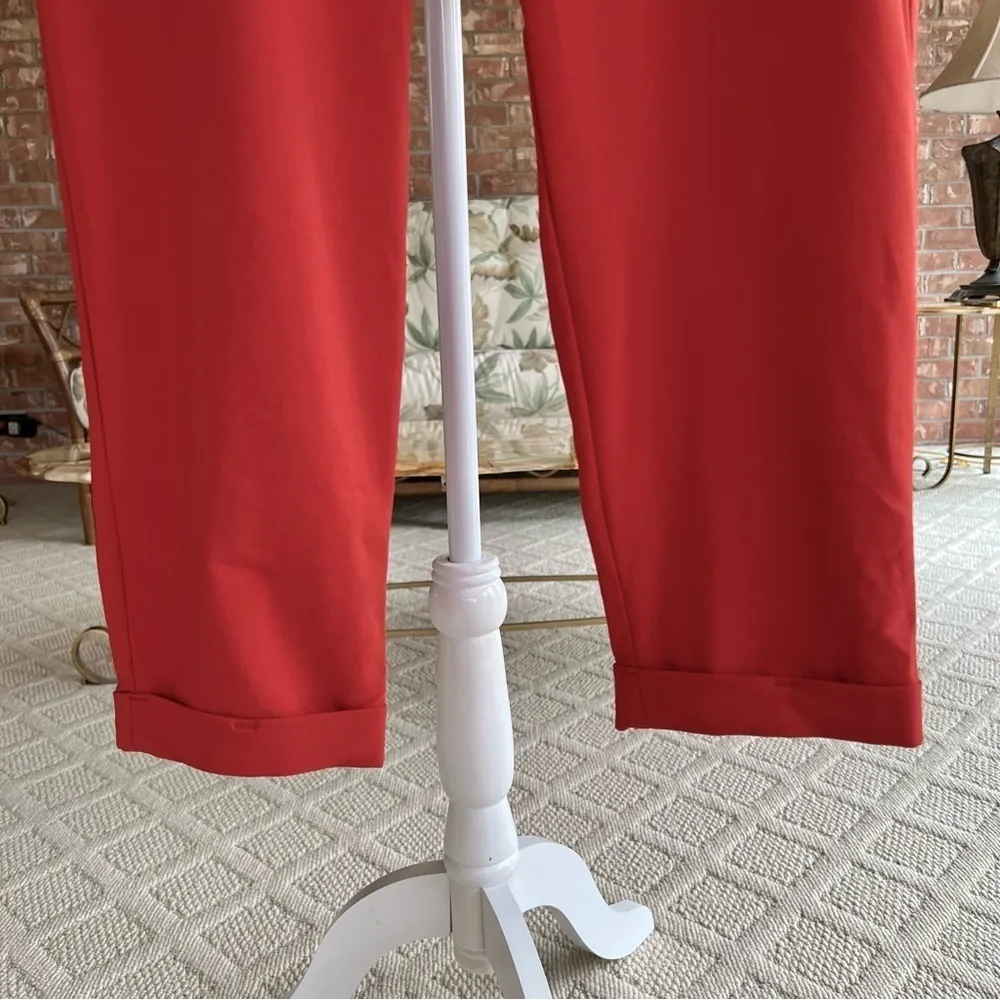 NWT Torrid Pants Cropped Cuff Red Tie Front 12 Large Party Date - Image 6