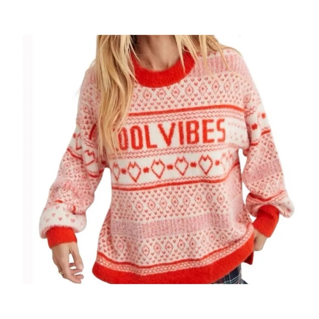 Aerie NWT  Fuzzy Oversized “Cool Vibes” Sweater - Image 2