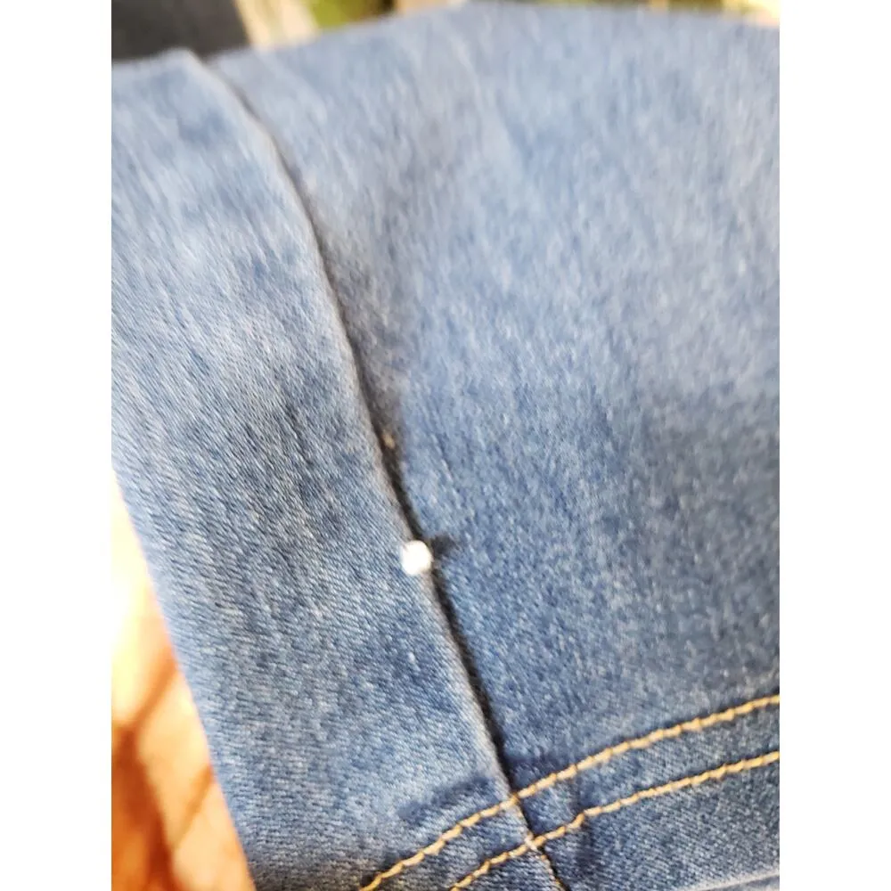 Haute Monde Jumpsuit Womens Medium Blue Denim Adjustable Strap Back Zipper - Image 12