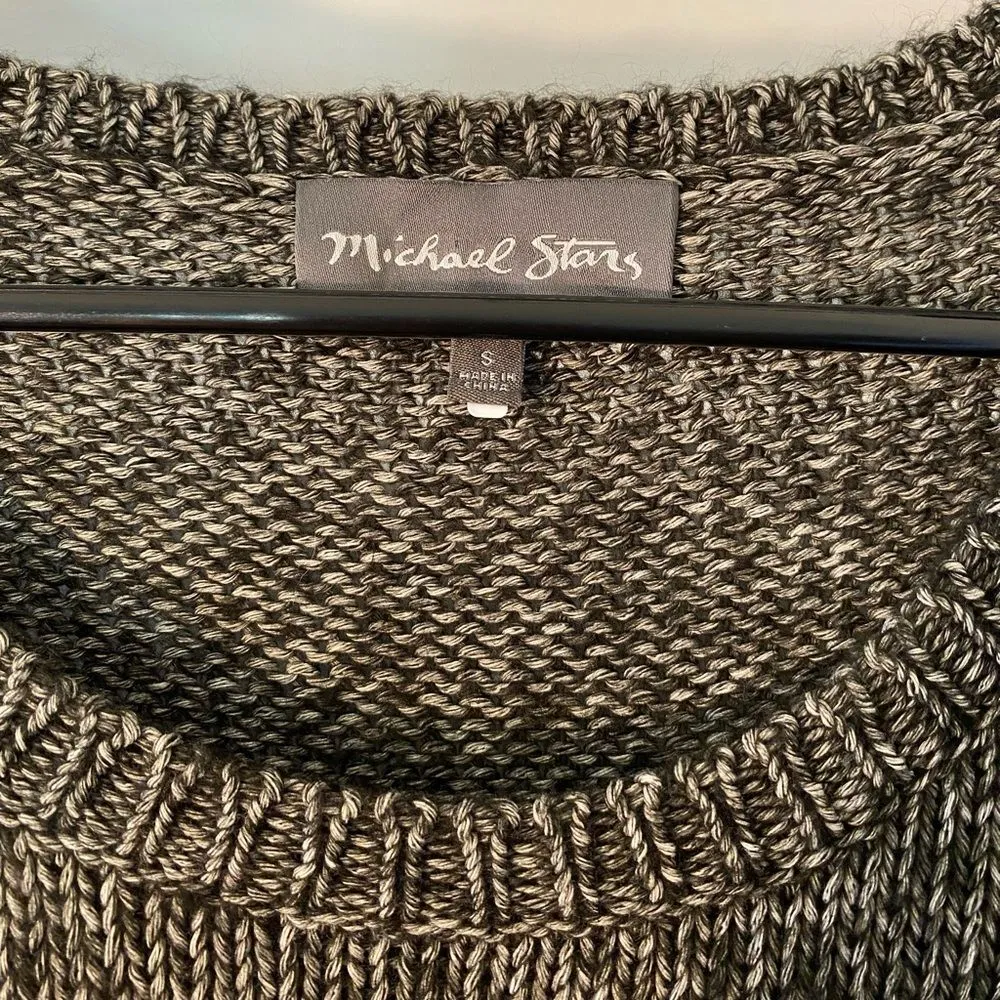 Michael Stars | Crewneck Chunky Knit Pullover Sweater Black Multi Sz Small - Image 2