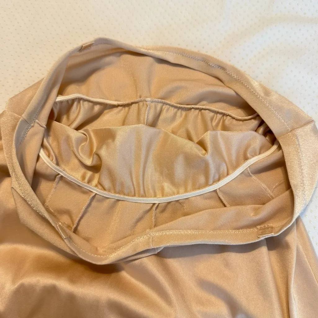 Vintage Lorraine Long Slip Beige USA made Lace trim Size 36 Tan - Image 14