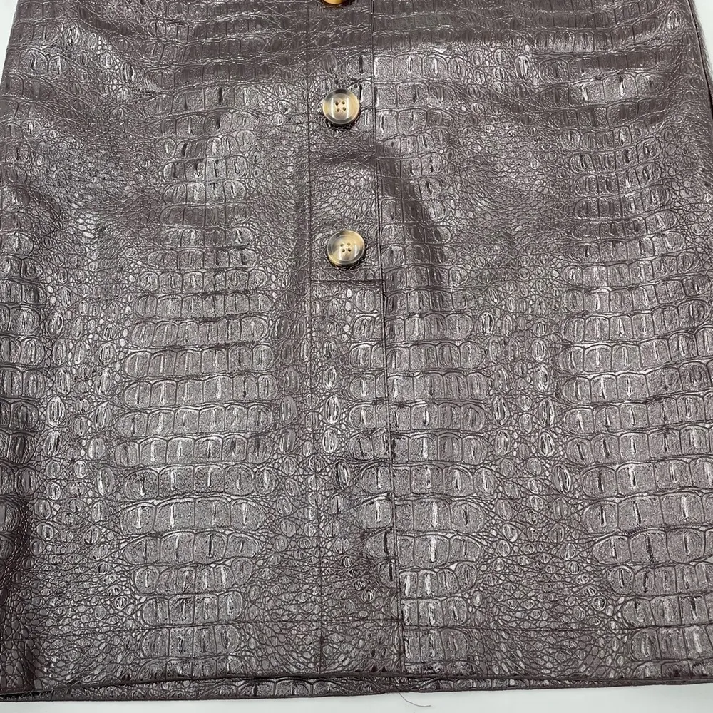 Rachel Comey x Target Brown Faux Crocodile Button Front Pencil Skirt Size 2 - Image 7