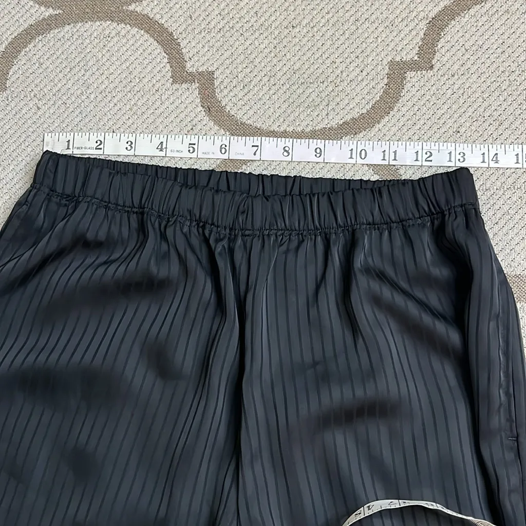 NAP black satin pinstripe wide leg pull on pants, loungewear, size medium - Image 8