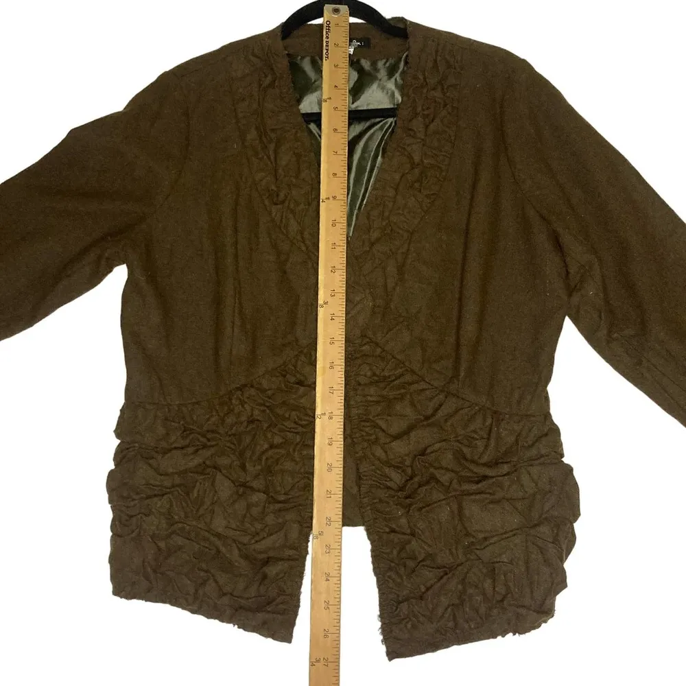 Anthropologie Ryu Women's Brown Wool Blend Jacket Size Large - Image 7