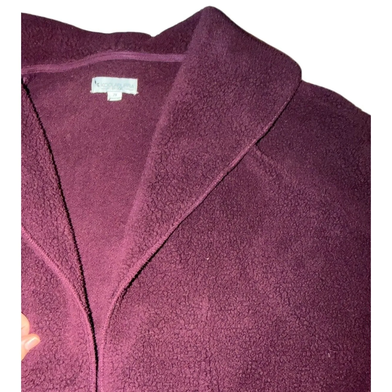 Koolaburra by UGG Sherpa Fleece Shawl Collar Women's Cardigan XXL Wine Burgundy - Image 6