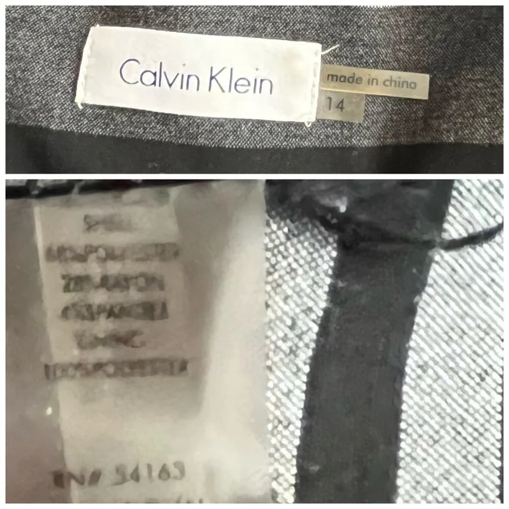 Calvin Klein Sheath Dress Sleeveless Black Gray Stripe Women's Size 14 Plus - Image 10