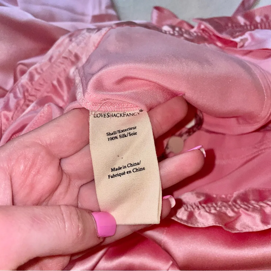 NWT LoveShackFancy Cedric Cargo Silk Pant in Sweet Pink size 0 - Image 10