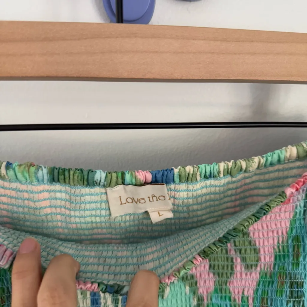 Love the Label Large Vera Ikat Bermuda Mini Skirt Boho Tribal Ruffle Colorful Pink - Image 4