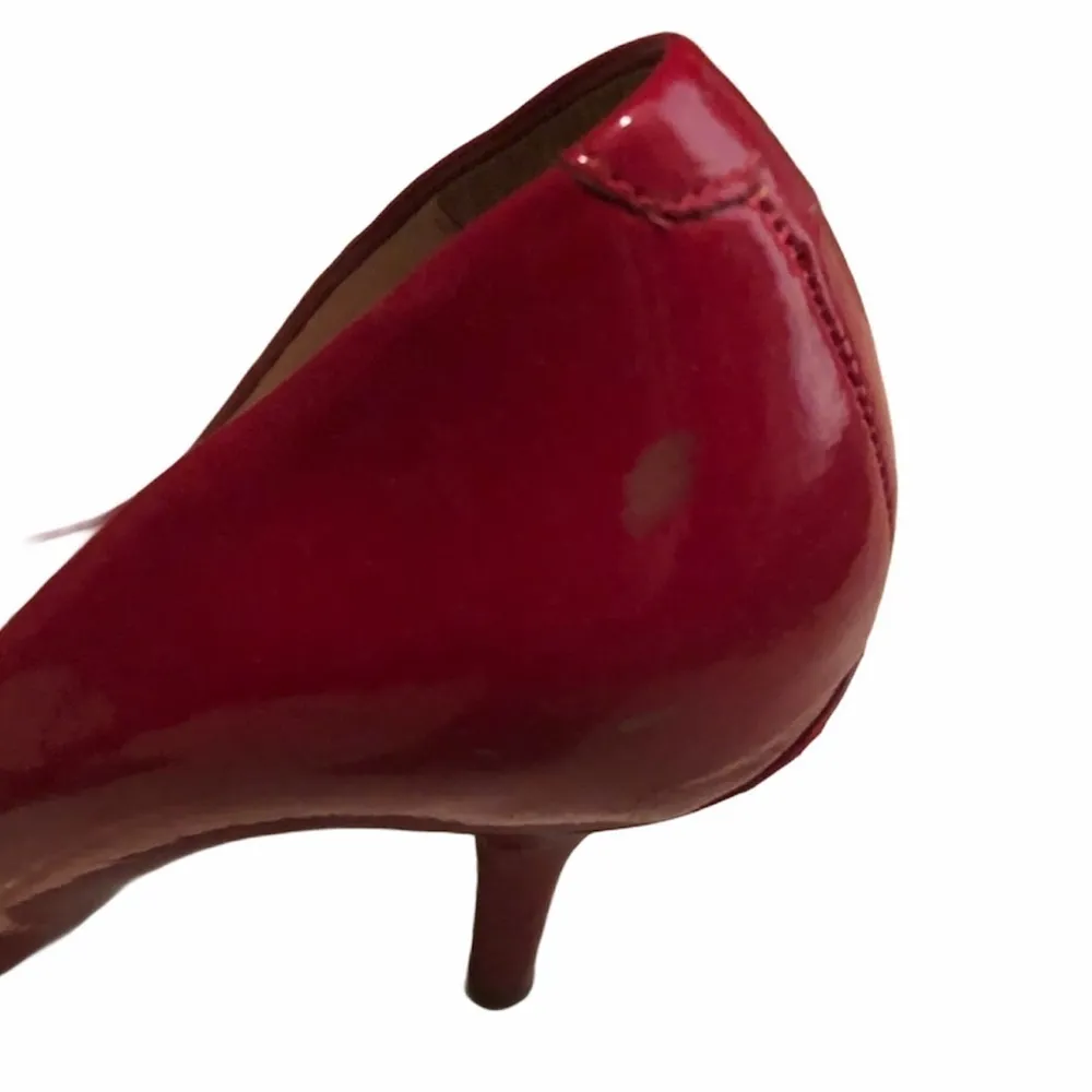 AUDREY BROOKE Red Patent Leather Round Toe Pumps - Image 6