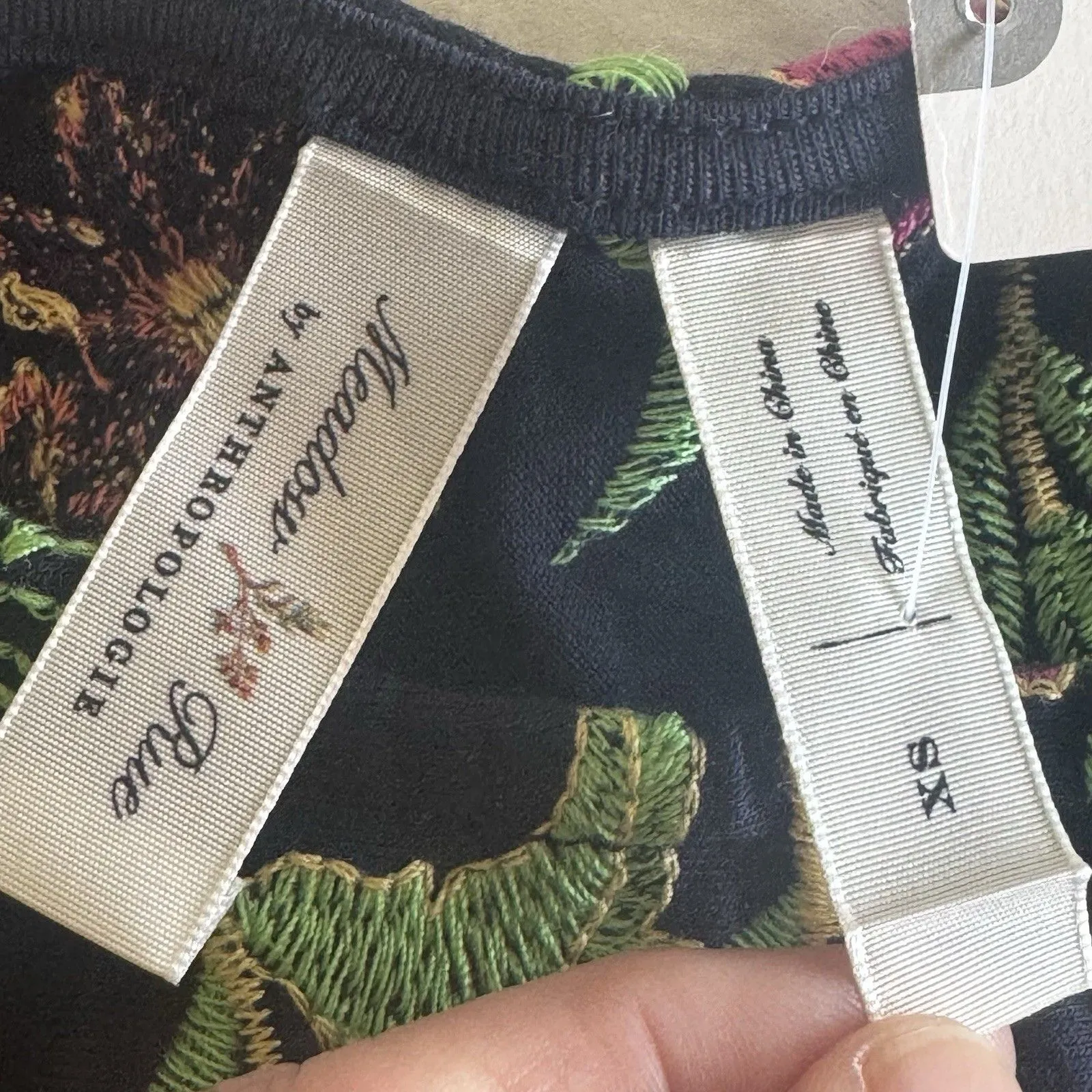 Anthropologie Meadow Rue Womens Blouse Sz XS Floral Embroidered Boho Bohemian - Image 9