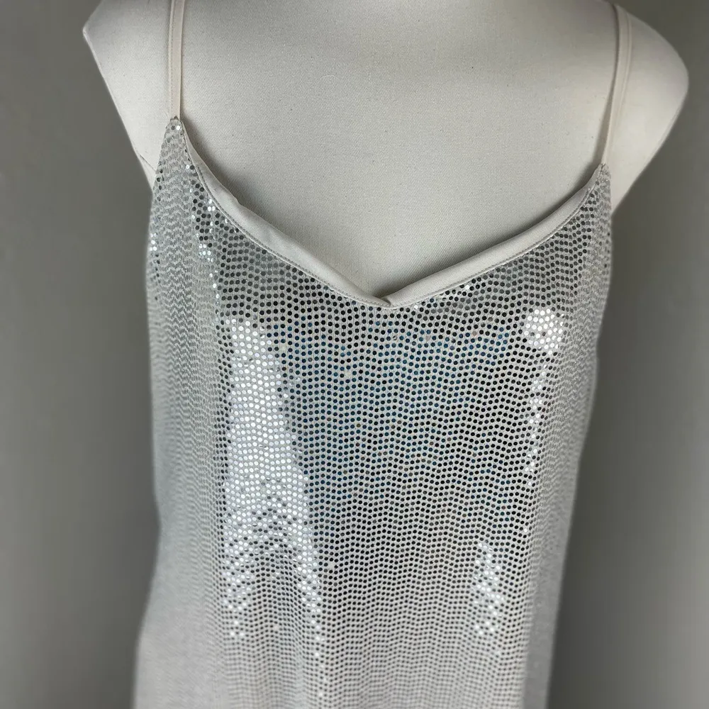 Anne Klein Silver Sequin Cowl Neck Midi Dress Large‎ NWT Holiday Cocktail - Image 3