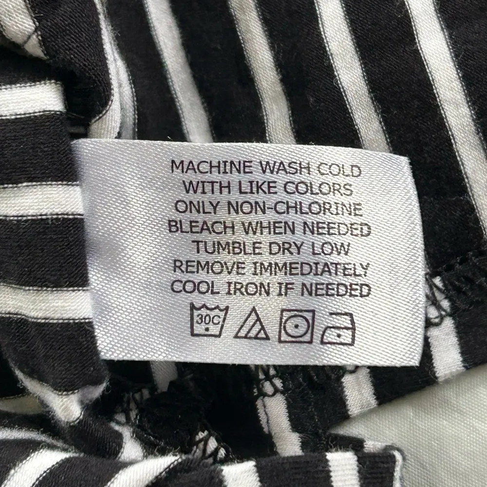 Coolibar UPF 50+ Hooded Long Sleeve Striped Mini Dress Swim Cover Up Size M Black Size M - Image 14