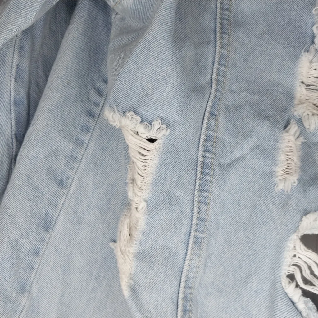 Wax Jean Basic Denim Thrashed Denim Jacket - Image 12