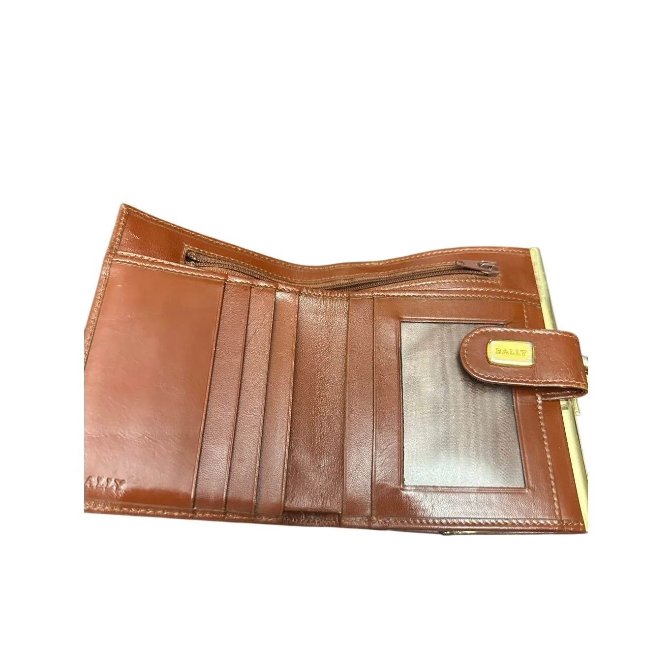 Vintage Bally Leather Bag w/ Wallet Brown - Image 5