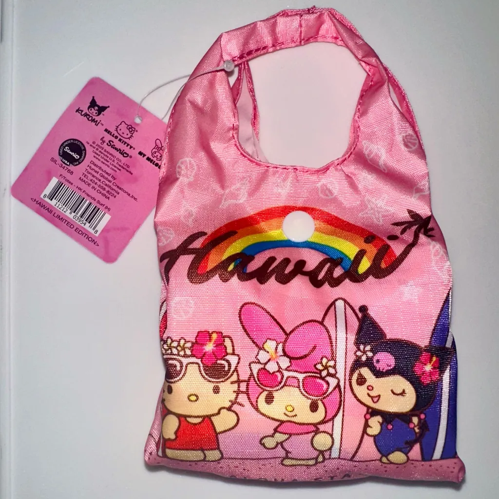 Hello Kitty My Melody Kuromi Hawaii Exclusive Surf Foldable Tote Bag - Image 2