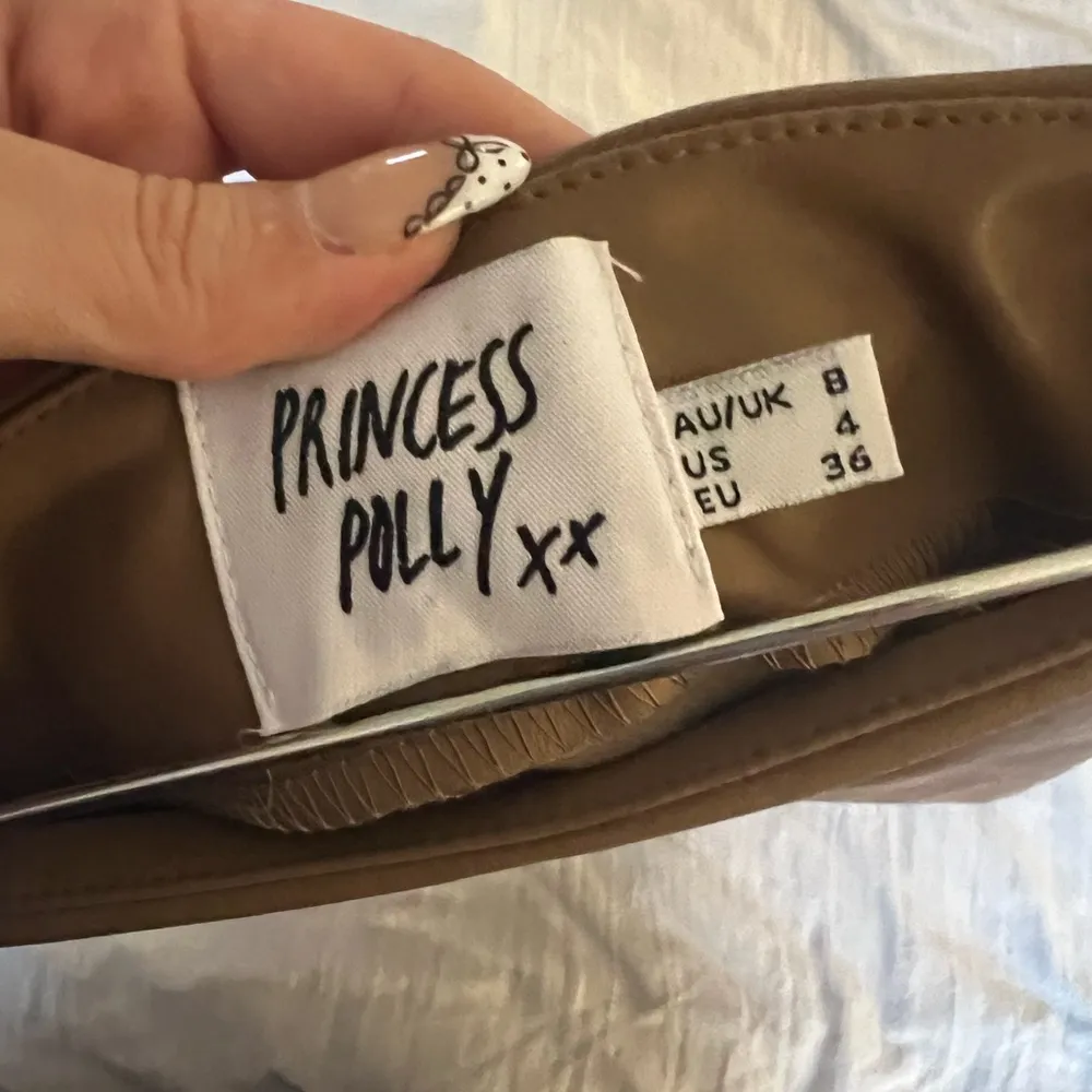 princess polly Elegant Tan leather Skirt - Image 3