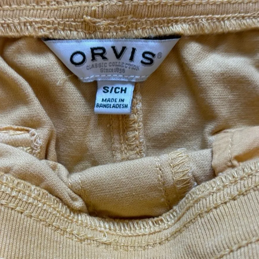 NWT Orvis‎ Cotton Lyocell Shorts Sz S Yellow Pull on Comfort Hiking Summer - Image 3