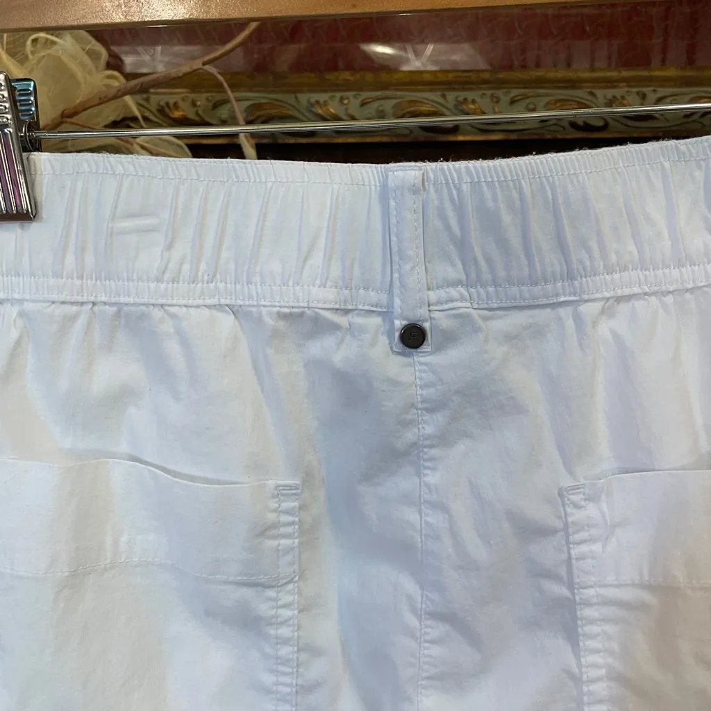 FOIL Pump It Up White Trapeze Barrel Leg Pull On Pants - Image 9