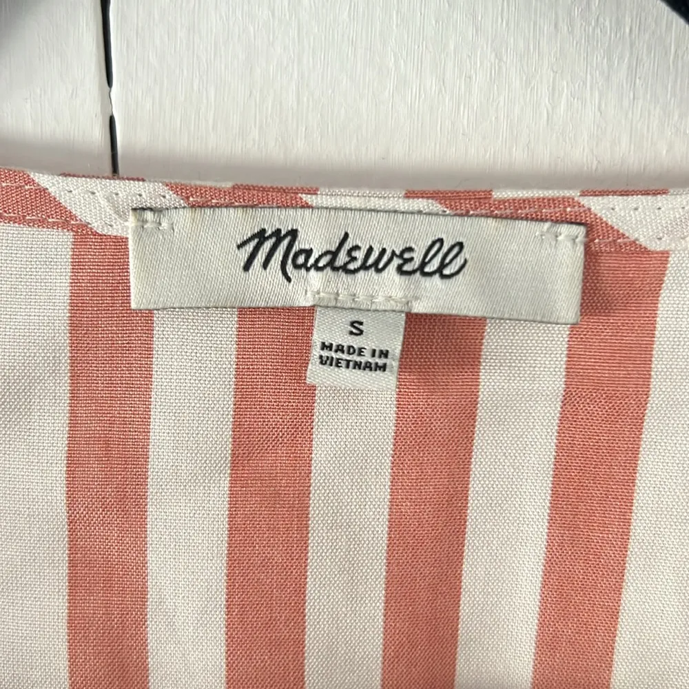 Striped Button Down Peplum Top - Image 2