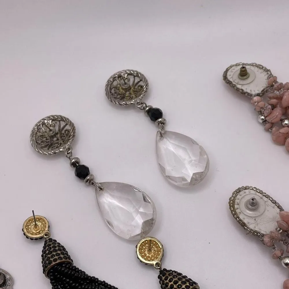 Lot Of 4 Costume Earrings Pierced Dangle Drop Women’s Long Statement 1 Handmade - Image 11