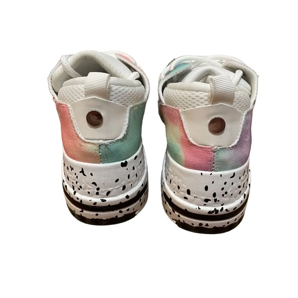 YOKI Fashion Sneakers Glitter Fuchsia Multicolored Tie Dye Polka Dot Size 6 - Image 10