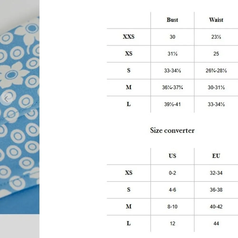 & Other Stories Floral Circle Print Banded Waist Bikini Bottom Sky Blue 6 NEW - Image 4