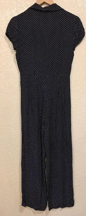Laundry by Shelli Segal Vintage 90s Polka Dot Tie Knot Top Jumpsuit - Image 2