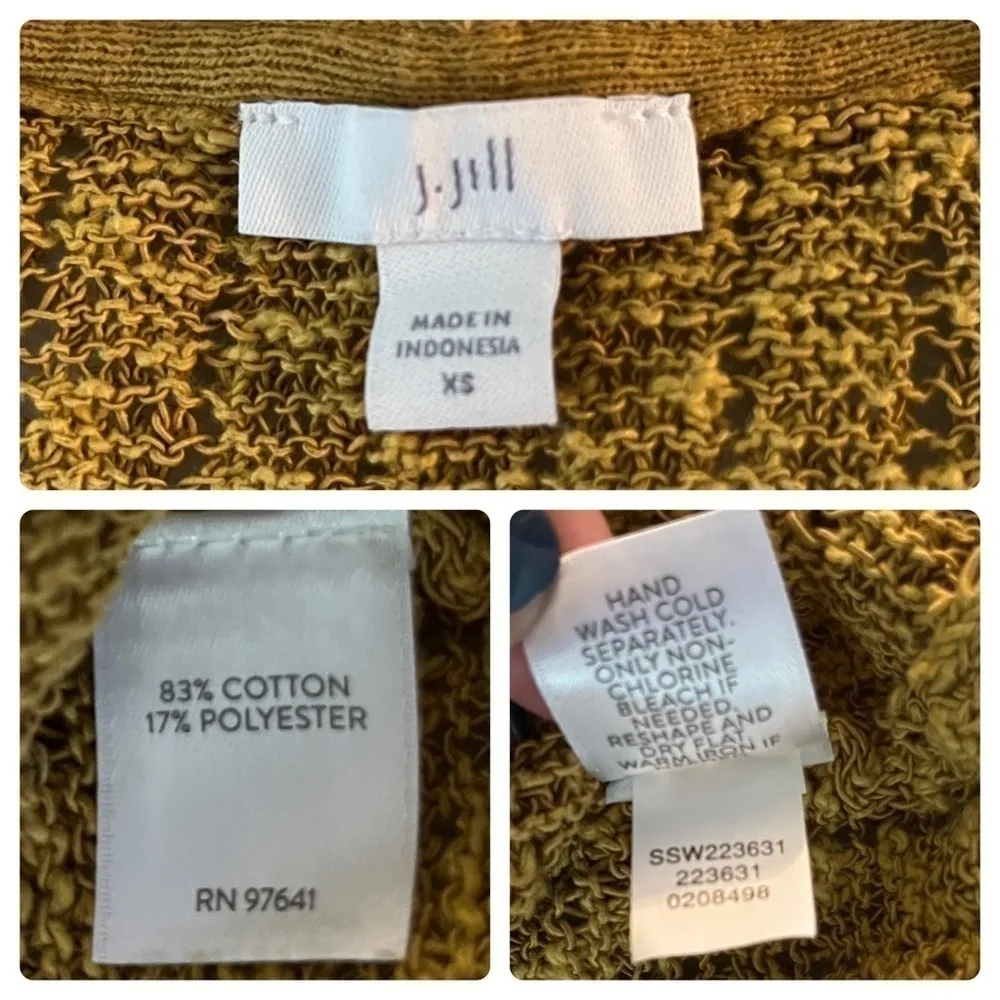 J. Jill Textured Open Stitch V Neck Top Style 223531 - Image 11