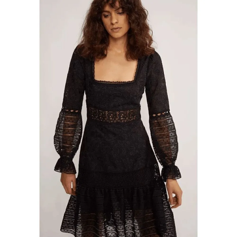 Cynthia Rowley Black Wicker Park Lace Eyelet Dress Size 8 NWT - Image 11
