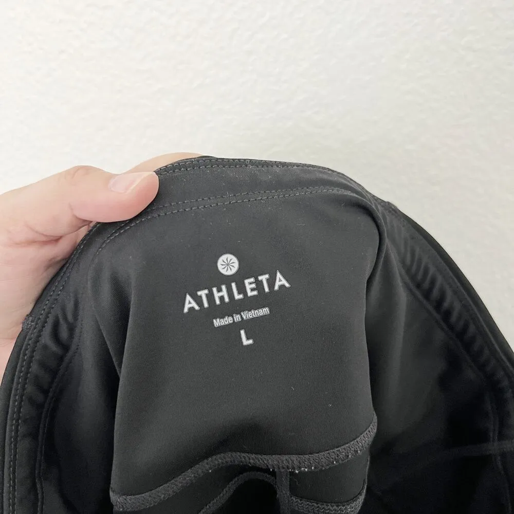 [Athleta] Black Colorblock High Rise Mesh Precision 7/8 Tight Legging Sz Large L - Image 9