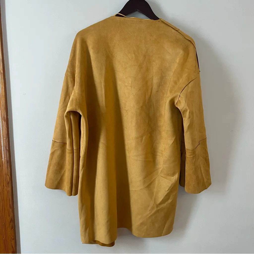 Koton City Trenchcoat Open Front Midi Length Mustard Yellow Size EUR 42/ 12 NEW - Image 8