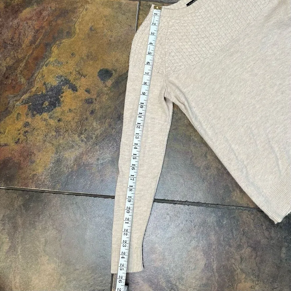 Talbots Women’s Tan Basket Weave Sweater Petite Small - Image 6