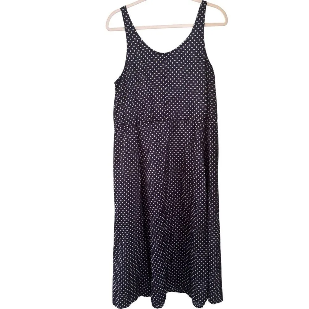 Raquel Allegra Tank Polka Dot Drawstring Dress Navy 1 Blue Size M - Image 2