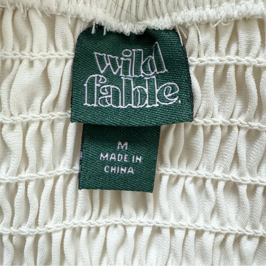 Wild Fable Cream Rhinestone Square Neck Crop Top M Glam Cowgirl Party Bustier - Image 5