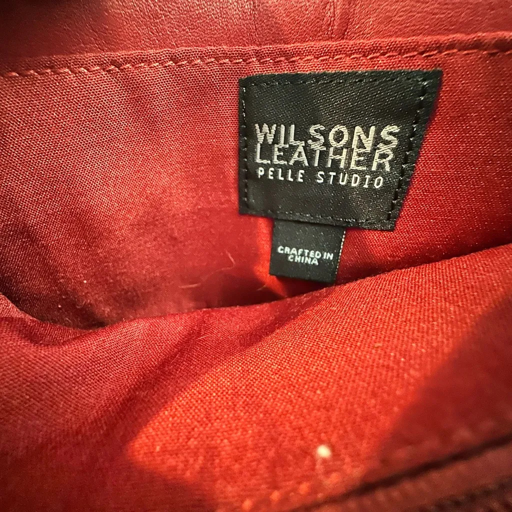 Wilsons Leather Red Zipper Close Wallet with Silver hardware - Image 6