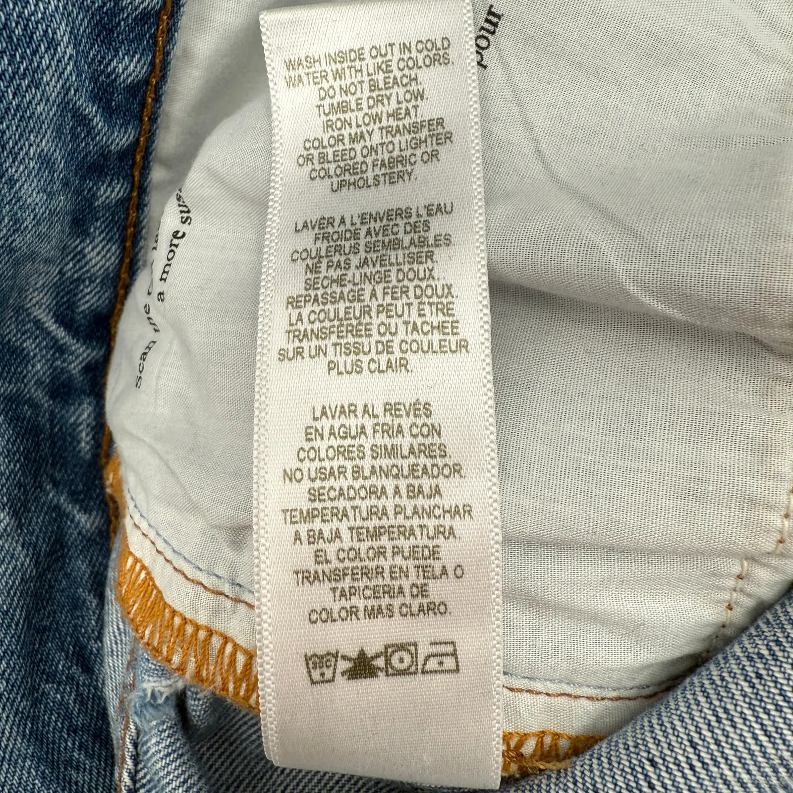 Frame Le Original Jeans SZ 26 Denim NWT High Rise Straight Leg Riverrun Distress - Image 15