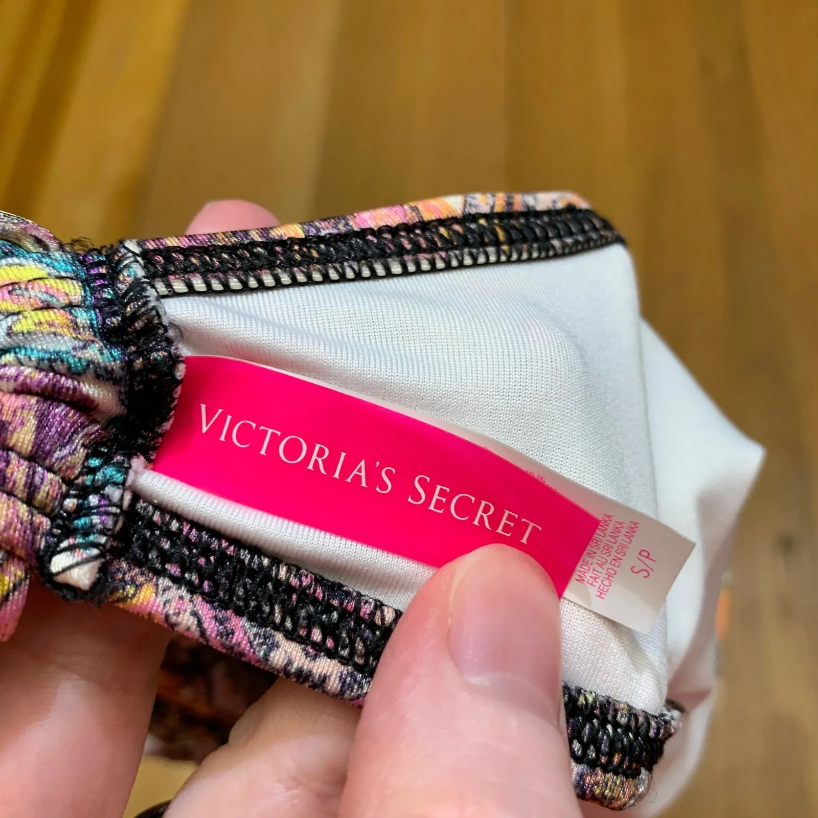 Victoria's Secret Bikini Top Womens Size Small Paisley Tassel Halter Strappy - Image 3