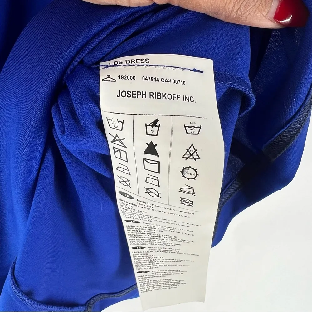 Joseph Ribkoff Colbalt Blue Stretch‎ Ponte Knit Strappy Sleeveless Dress - Image 7