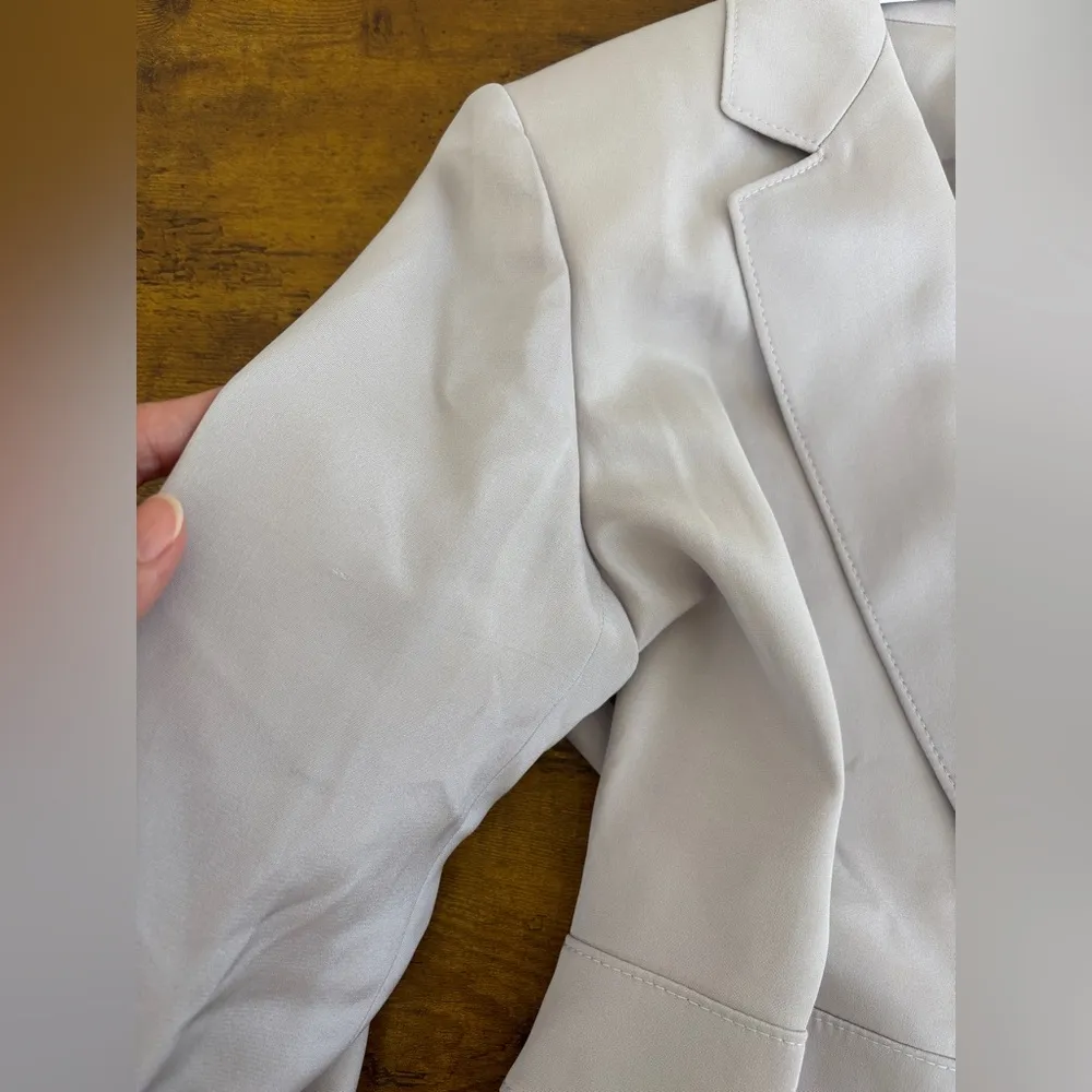 Moda International Lilac Blazer Tailored Suit Jacket Silk Lined Women's Size 8 Purple - Image 10