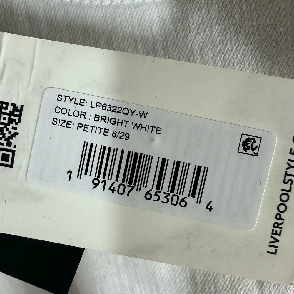 Liverpool Gia Glider Pull-On Skirt  Fray Hem Side Gusset White US 8 Petite - Image 4