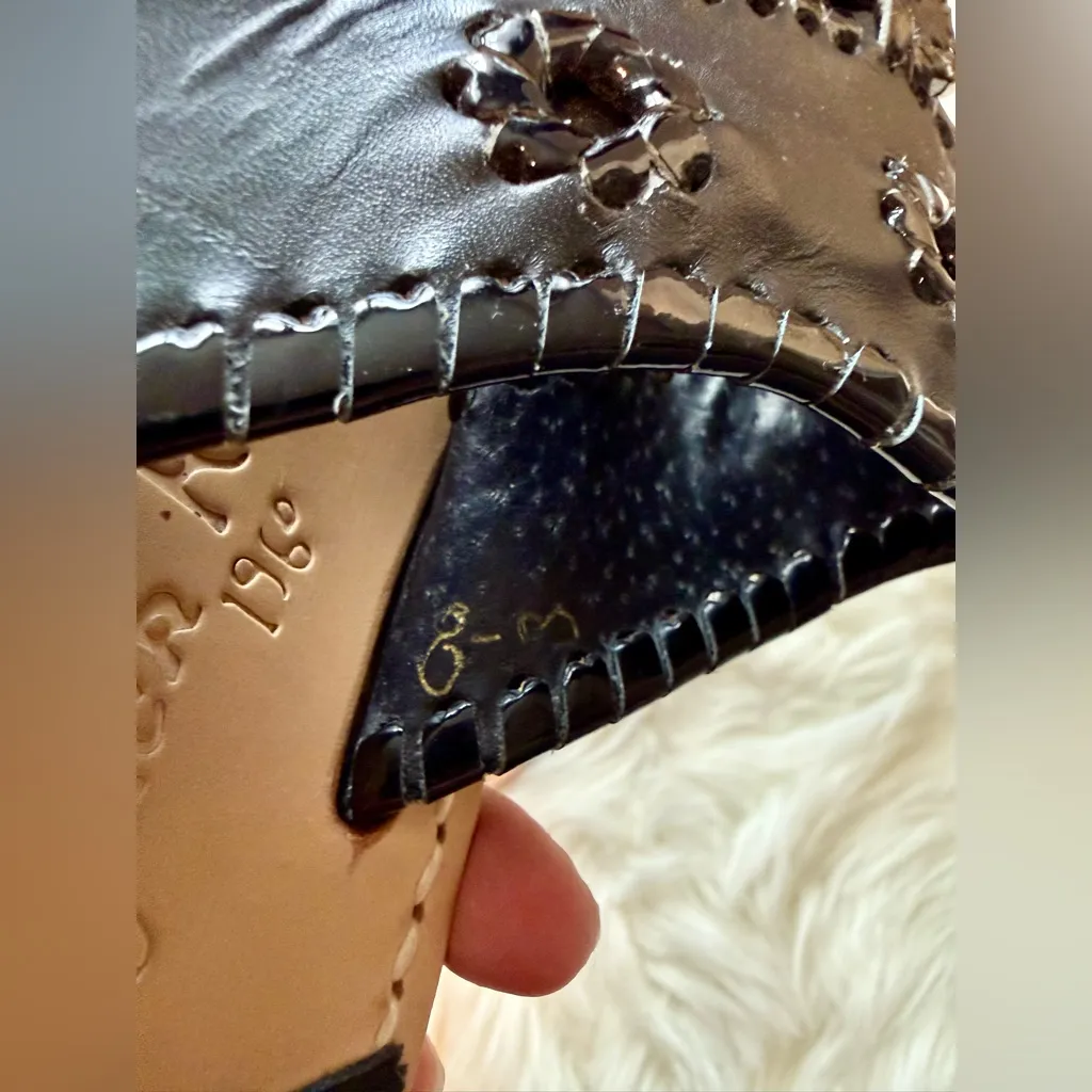 Jack Rogers Black Leather Sandals Size 8 - Image 3