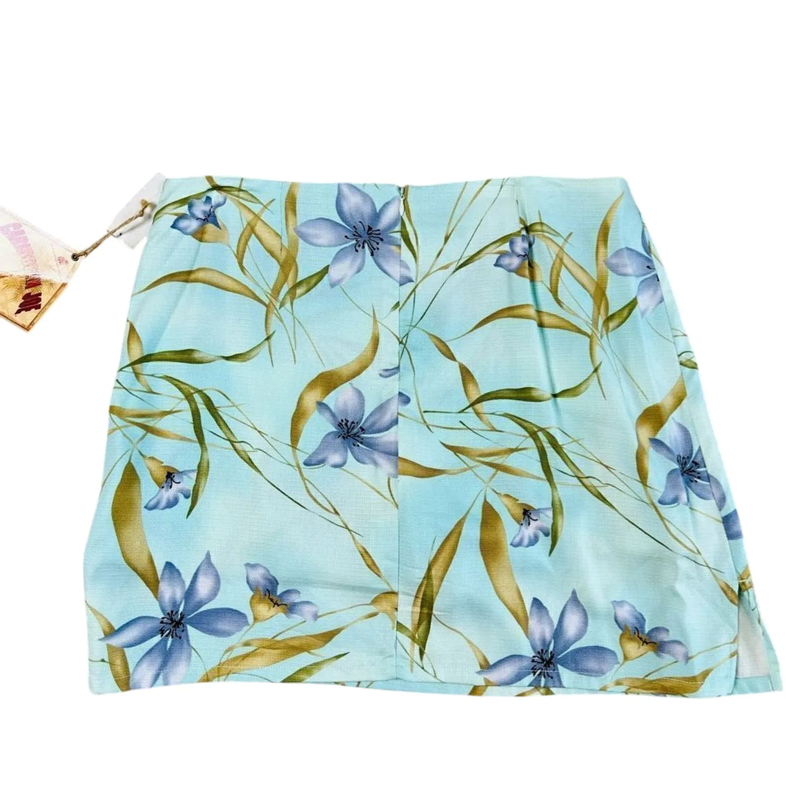 NWT Caribbean‎ Joe Tropical Floral Crystal Blue Skort Skirt sz 14 - Image 4