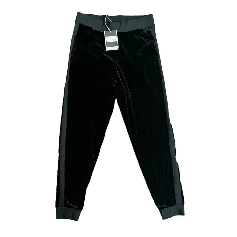 Chiara Boni La Petite Black Velvet Jogger Pants Medium NWT Luxe Lounge Holiday P - Image 2