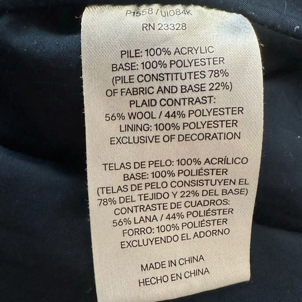 Fleece Sherpa Full Zip Navy Blue Jacket Women's Size Large - Image 9