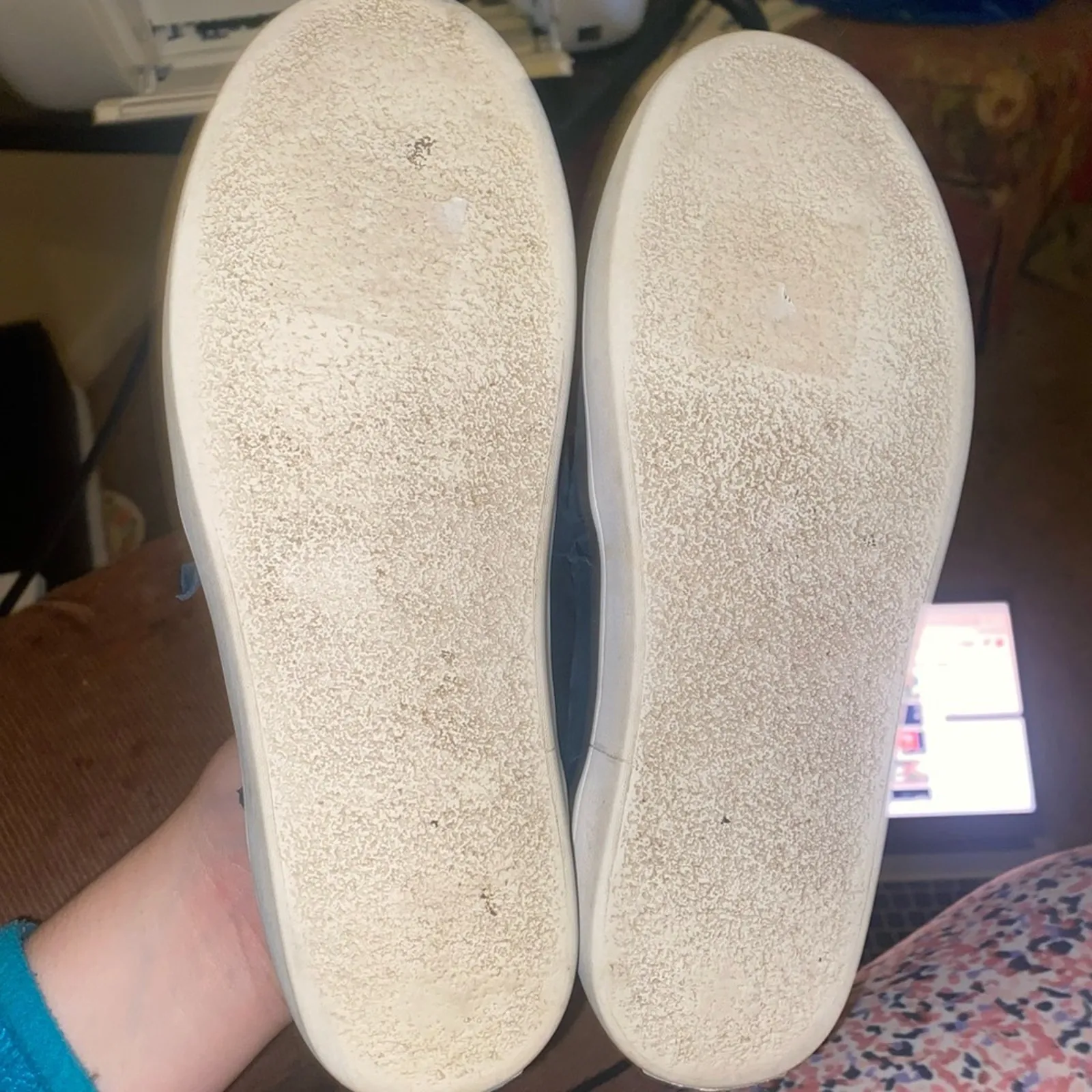 Kate spade women’s size 7 blue Lilly ruffle suede round toe slip on sneakers - Image 7