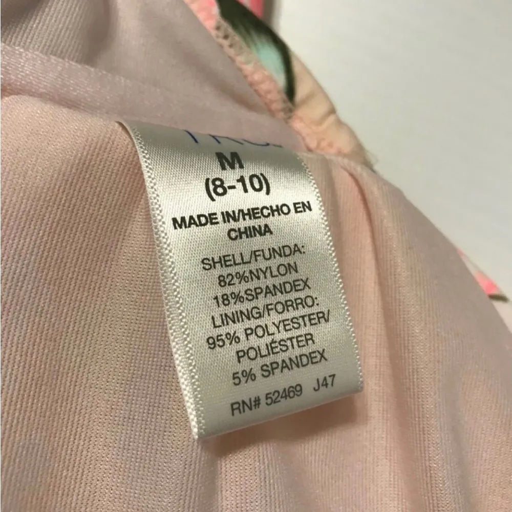 Floral swimwear padded tankini top size medium - Image 10