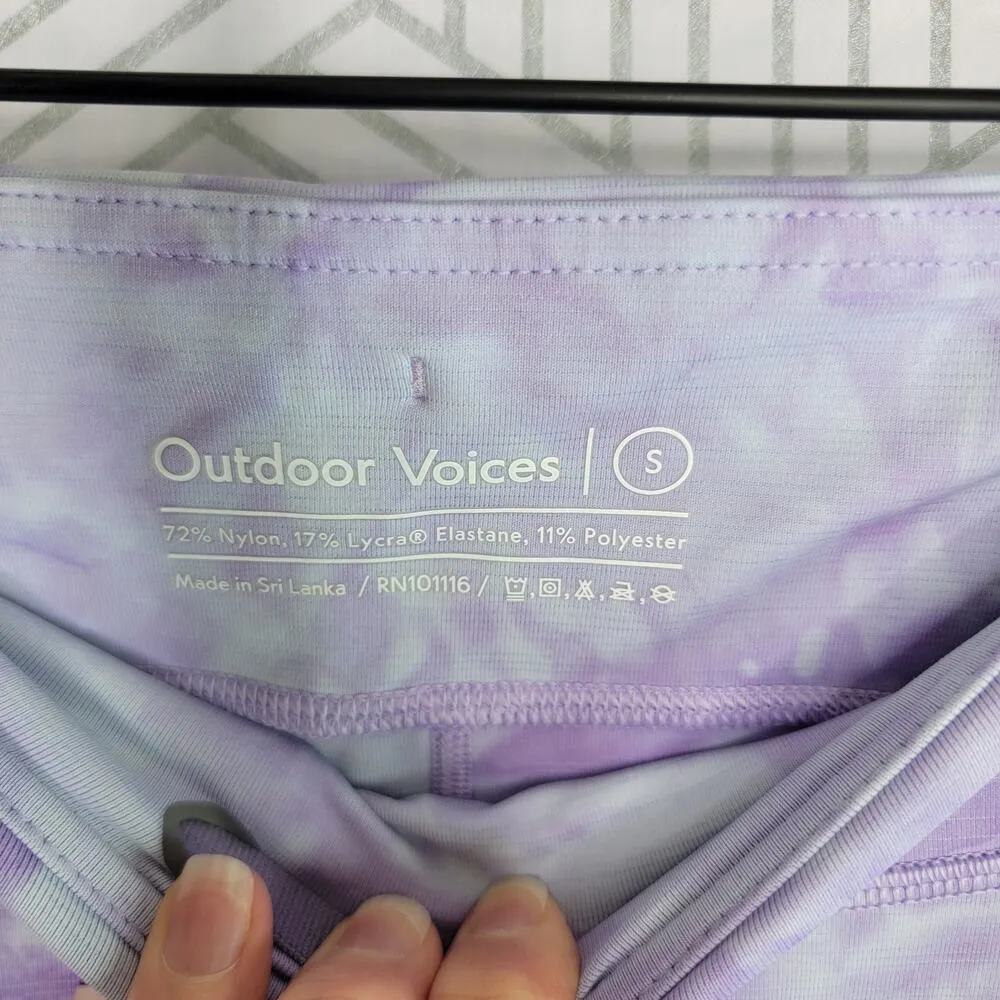 Outdoor Voices Move Free Purple Tie Dyed Cropped Leggings Sz Small - Image 6