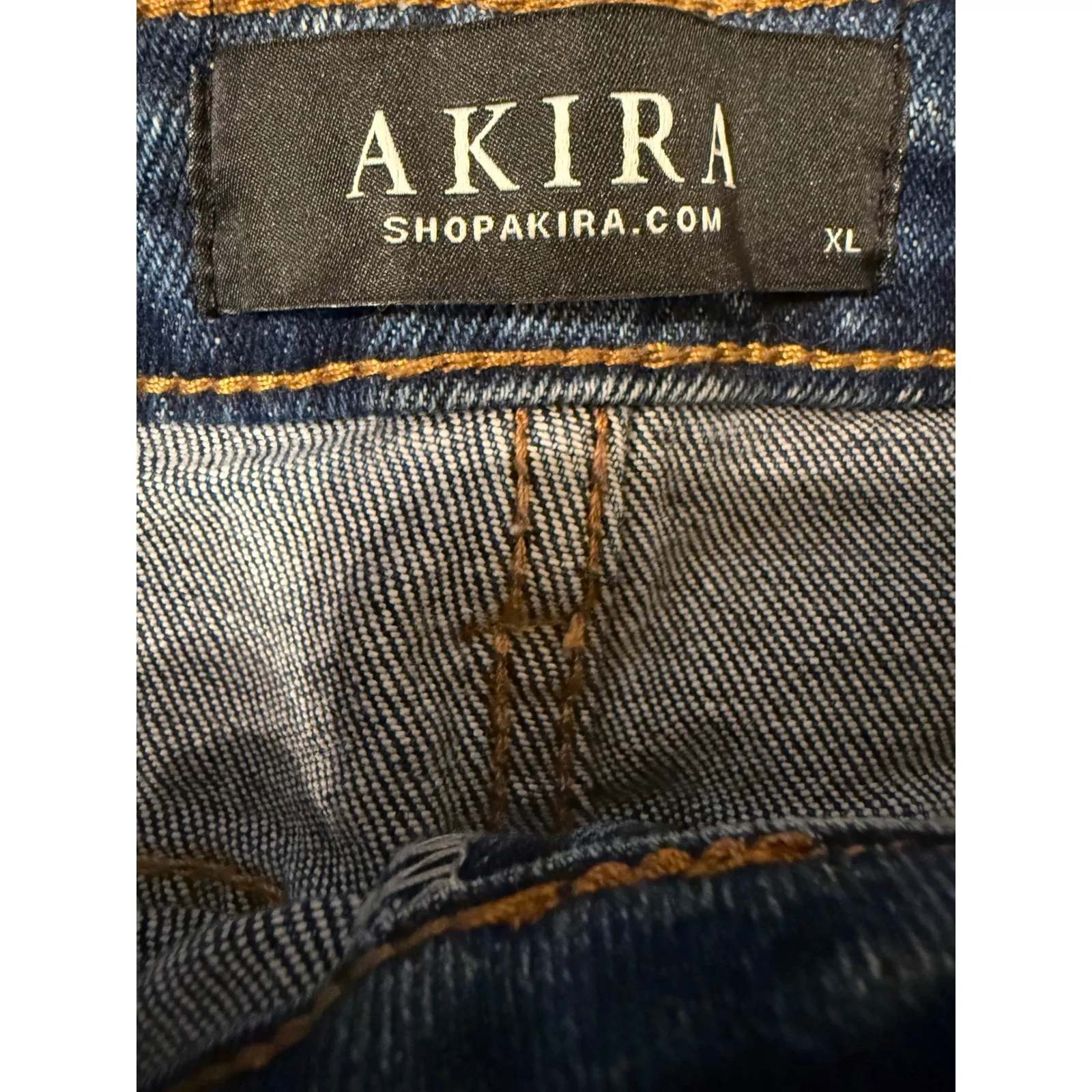 Akira NWT Denim Fringe Shorts Size XL Distressed Rhinestone High Rise‎ Festival - Image 3