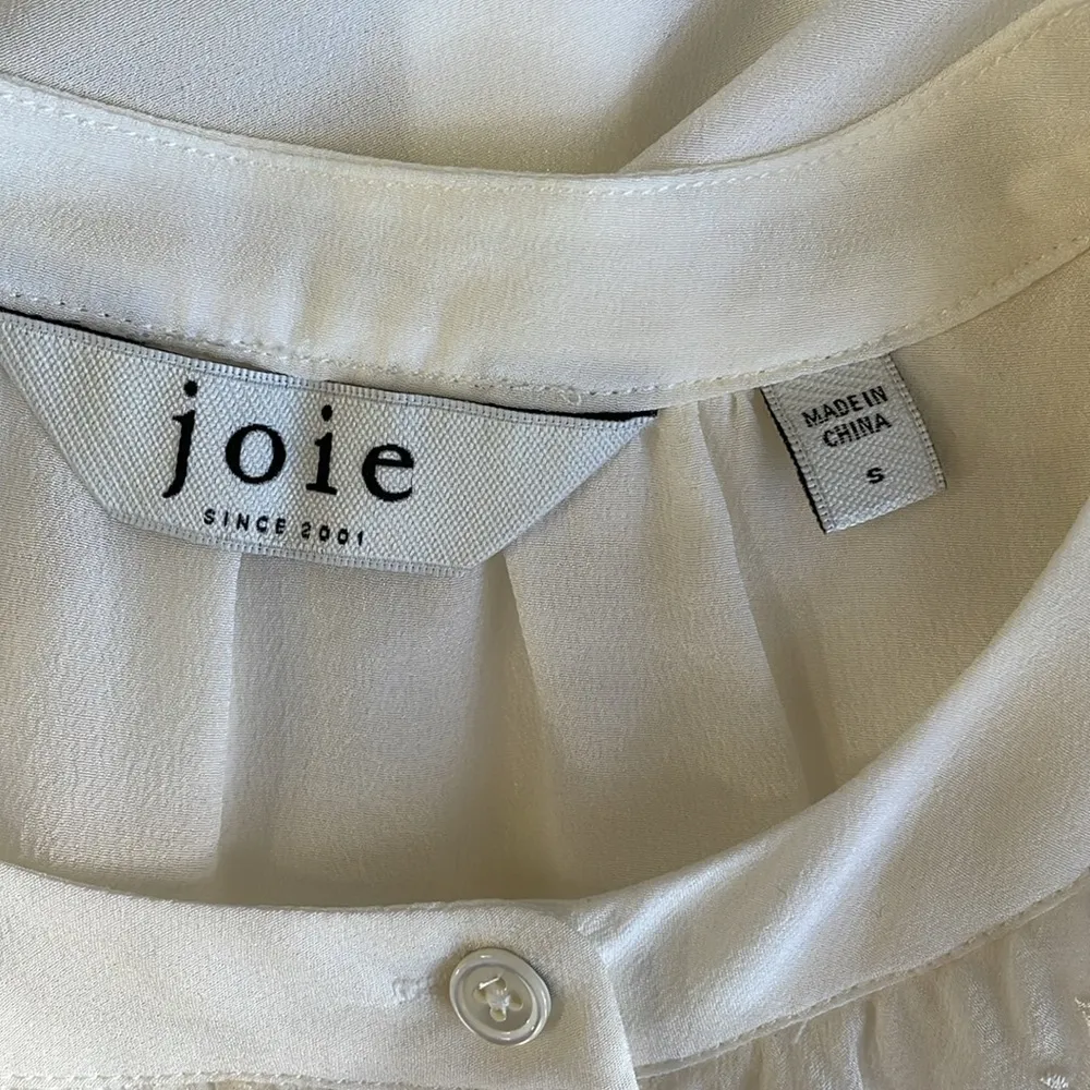 Joie Dainty Ruffle Sheer Silk Blouse - Image 5