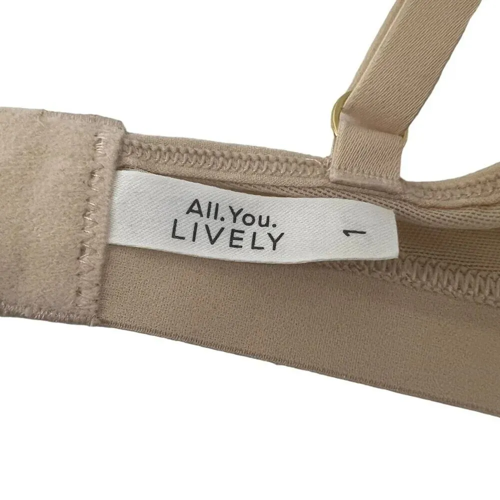 LIVELY Luxe Trim Busty Bralette Toasty Almond Womens Size 1 Tan - Image 4
